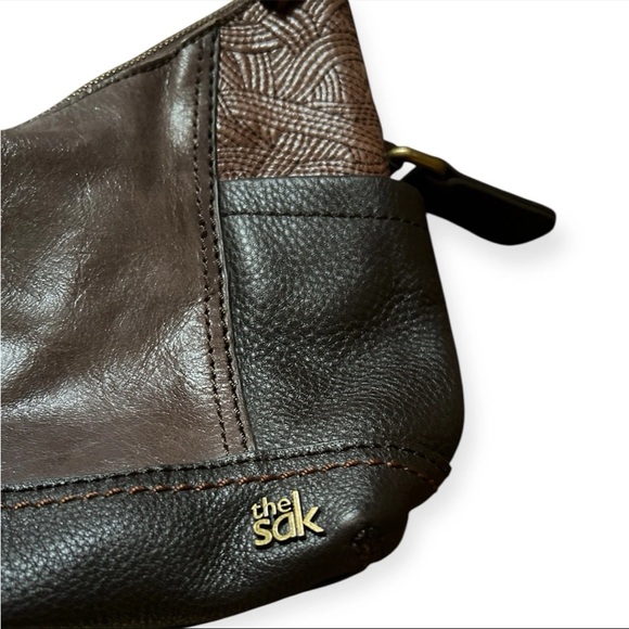 The Sak Espresso Brown Pebble Leather Patchwork Purse - Picture 2 of 8